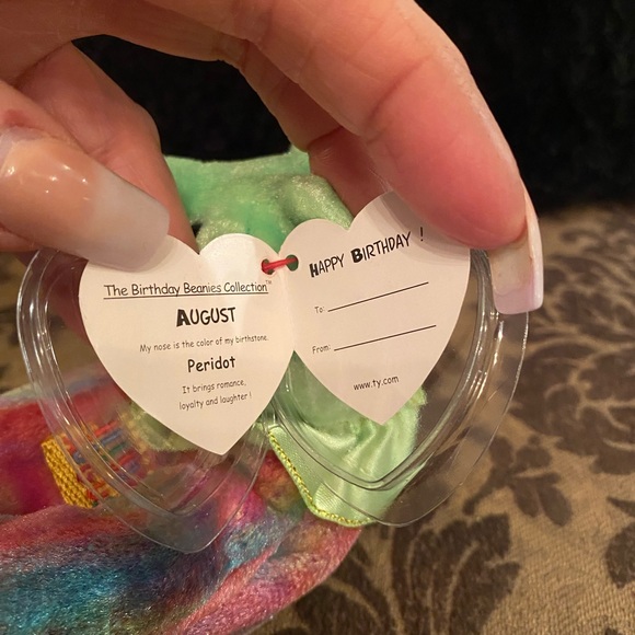 Ty August the Birthday Bear Beanie Baby - Picture 7 of 7